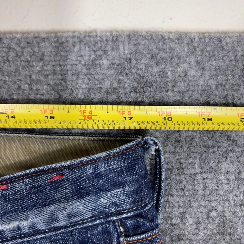 Banana Republic Jeans Mens 34x32 Blue Distressed Straight Leg Denim